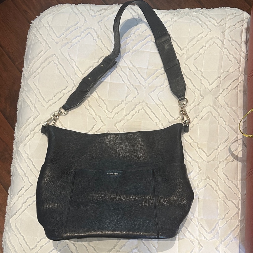 Henri Bendel Black Leather Shoulder Bag